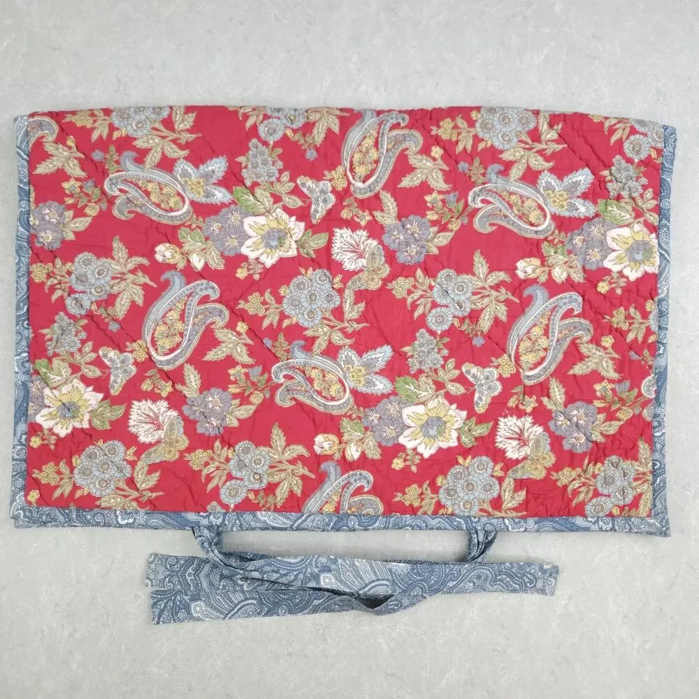 Vtg Pottery Barn Standard Sham Quilted Paisley Floral Christmas Replacement 1pc